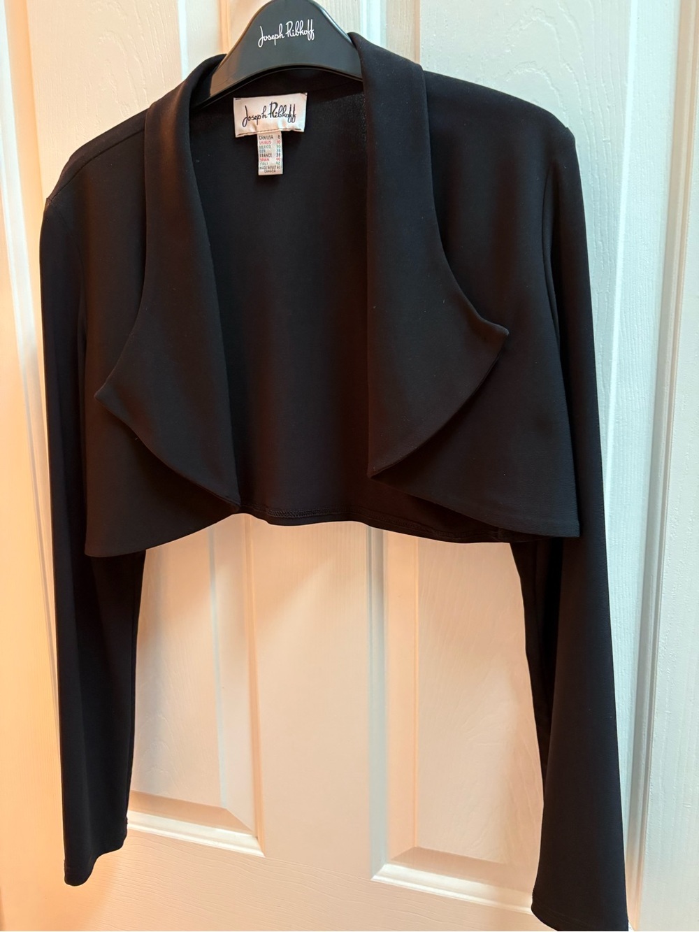 Joseph Ribkoff Black Cropped Shrug Bolero